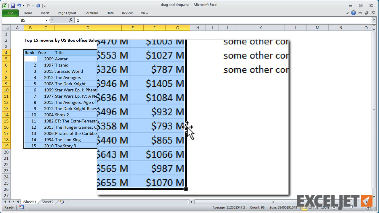 Excel Tutorial Shortcuts For Drag And Drop